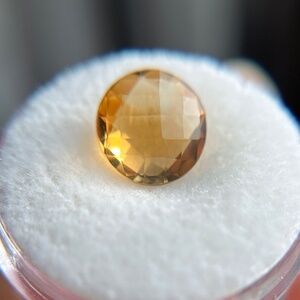 🧡 3.29 CT Natural CITRINE Golden Orange Checkerboard Cut Gemstone